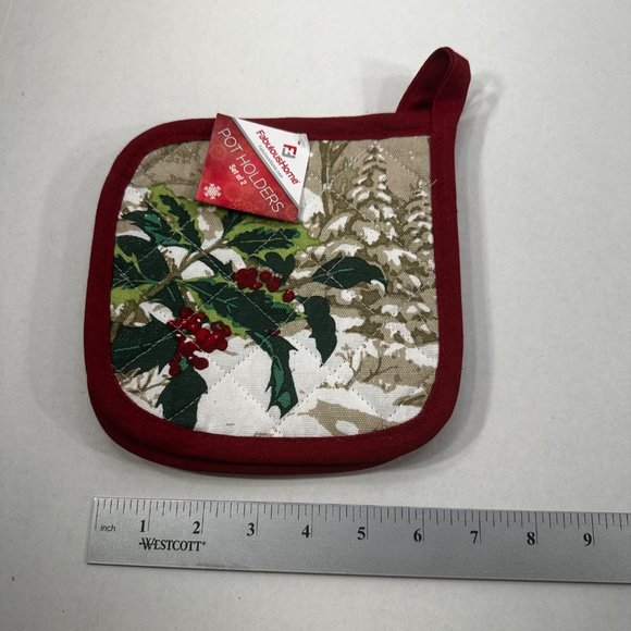 Fabulous Home 2 Set Christmas Ivy Pot Holders New With Tags - Picture 8 of 8